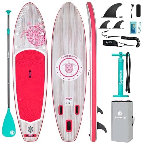 SUPEIMCO Inflatable Stand Up Paddle Board - Upgraded Glue-Free Hot Melt Technology, Long Service Life, 10'6", Anti-Slip EVA Deck, Full SUP Accessories, Included for Adults Youth All Skill Levels - Image 1