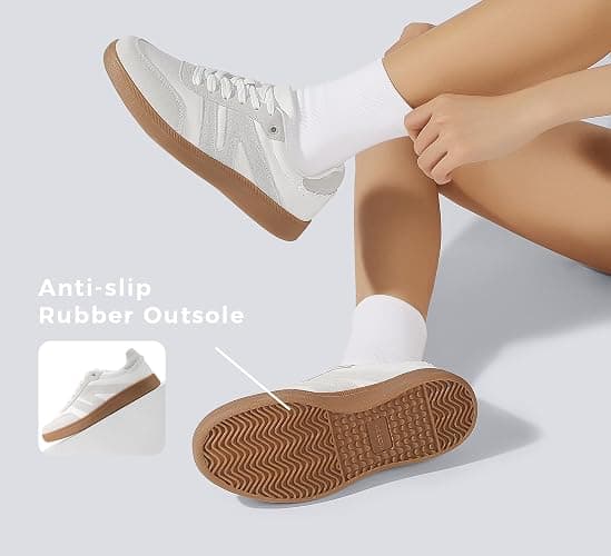 LUCKY STEP Women Classic Retro Gum Sole Fashion Sneakers Casual Tennis Skate Shoe Genuine Leather Walking Footwear Anti Slip Trainers thumbnail 5