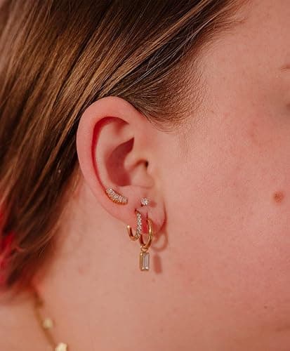 Small Hoop Earrings for Women Men,316L Surgical Steel Hinge Huggie Hoop Earrings fit Cartilage Helix Tragus Sung Conch 1st Lobe Hole Earlobe Lightweight Hypoallergenic Earrings thumbnail 6