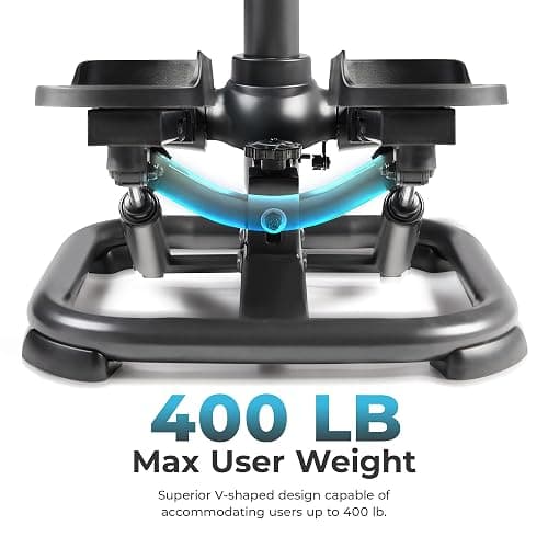 Sunny Health & Fitness 2-in-1 Premium Power Stepper with 400lbs Weight Capacity and Resistance Bands, Low-Impact Cardio, Space-Saving, Height-Adjustable, with Bluetooth and Free SunnyFit App thumbnail 2