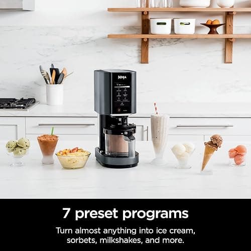 Ninja CREAMi Ice Cream Maker | 7-in-1 - IceCream, Gelato, Sorbet, Milkshakes, Mix-ins, Smoothie Bowls & More | Includes (1) Dishwasher Safe 16 oz. Pint with storage lid | Black | NC299AMZ thumbnail 4