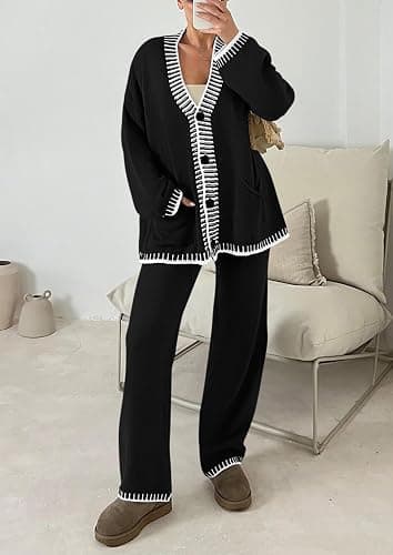 PRETTYGARDEN Lounge Sets for Women Fall 2026 Loungewear 2 Piece Outfits Cardigan Sweaters Track Suit Matching Winter Clothing thumbnail 4