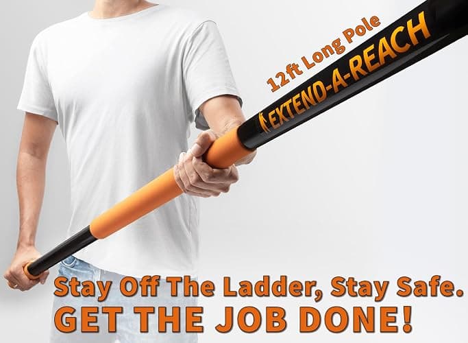 4-13 ft Cobweb Duster with Extension Pole // 20 Foot High Reach Spider Web Cleaner Cobweb Brush for Outdoor & Indoor Web Cleaning // Lightweight & Sturdy Telescopic Pole // The Ultimate Dusting Kit thumbnail 3