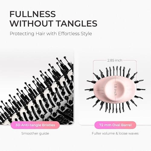 TYMO Hair Dryer Brush Blow Dryer Brush in One, 4 in 1 Ionic Hairdryer and Styler Volumizer with Oval Titanium Barrel, Hot Air Straightener for Smooth Frizz-Free Blowout, Pink, 2.85 Inch thumbnail 5