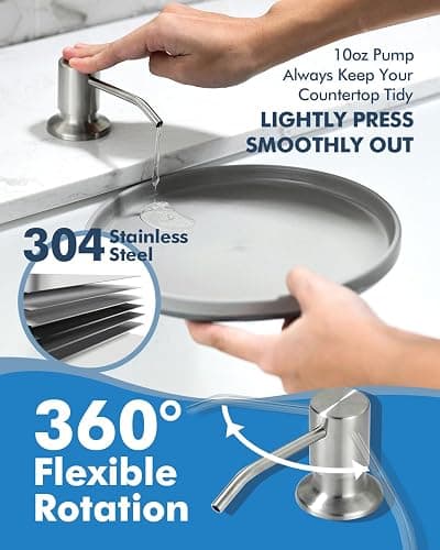 VFAUOSI RV Bath Faucets, Shower Faucet with Soap Dispenser for RV Sink, 3-Mode Kitchen Sink Faucet with Pull Down Sprayer Stainless Steel Single Handle Brushed Nickel thumbnail 5