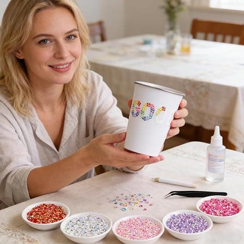 Bedazzling Kit with Glue and Pen: 24 Colours 30000 Pcs 3mm Resin Flatback Rhinestones, Multicolour Gems for DIY Crafting, Gem Kit for Nail Art, Diamond Art, Clothing, Shoes & Book Covers thumbnail 5