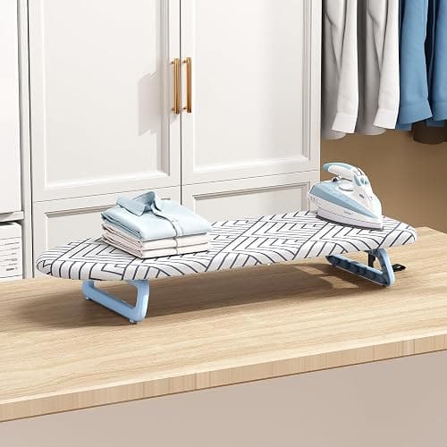 APEXCHASER Small Ironing Board Tabletop, Foldable mini Table top Iron Board | Flat folding for Travel, Heat Resistant Thick Cover, Portable & Lightweight, Easy Storage for College Dorms Apartment, 32x12 thumbnail 2