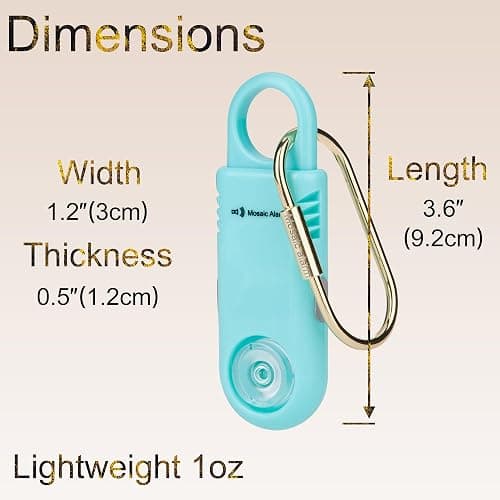 135dB Rechargeable Personal Safety Alarm Built-in Ultra-Bright Torchlight. Non Slip Grip Keychain Emergency SOS Siren for Women, Students, Night Runner. Loud Sound Hiking Bear Alerts with Hook. Aqua thumbnail 2