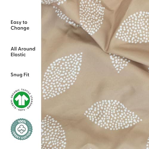 The Peanutshell Baby Bassinet Sheets 4-Pack - Soft, Oval & Fitted Baby Girls or Boys Sheet, Rectangle, Fitted Covers for Crib, Halo Bassinet Mattress - Safari Neutral thumbnail 3