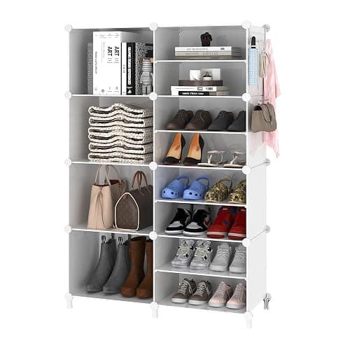 AWTATOS Closet Organizer 8 Cube Storage Shelves Closet Clothes Organizers and Storage Stackable Cubby Shelving for Closet Bedroom Living Room Office White thumbnail 5