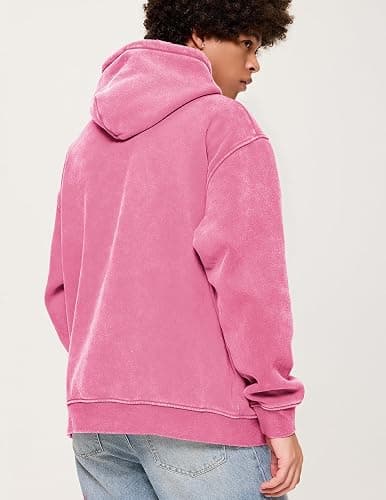 Aelfric Eden Hoodies Mens Acid Wash Hoodie Oversized Vintage Heavyweight Cotton Fleece Hooded Pullover Sweatshirt thumbnail 3