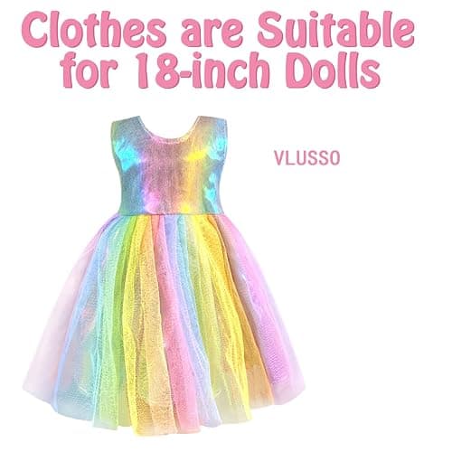 19Pcs 18 inch Girl Doll Accessories Case Luggage Travel Play Set with Clothes Camera Travel Pillow Bag Dress Glasses Stuff Fit 18 inch Doll Christmas Birthday Gift thumbnail 3