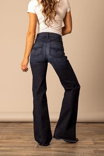 Kimes Ranch Women's Olivia High Rise Wide Leg Jeans, Raw Hem thumbnail 4