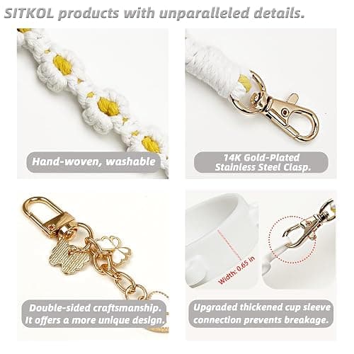 Cute Letter Charm Set Compatible with Owala Water Bottle 24 oz, 32 oz, 40 oz, Owala Kids, Owala Coffee Tumbler, Owala FreeSip – Includes Handle Strap, for Owala Accessories & Stanley Cup Accessories thumbnail 4