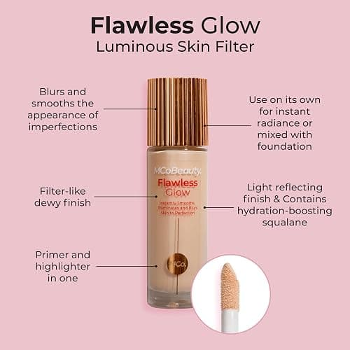MCoBeauty - Flawless Glow Luminous Skin Filter - 4 Medium Shade - 4-in-1 Multi-Use Formula that Contains Squalane - Includes Doe Foot Applicator - Liquid Illuminator thumbnail 8