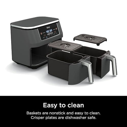 Ninja DZ201 Foodi 8 Quart 6-in-1 DualZone 2-Basket Air Fryer with 2 Independent Frying Baskets, Match Cook & Smart Finish to Roast, Broil, Dehydrate & More for Quick, Easy Meals, Grey - 8-QT thumbnail 8