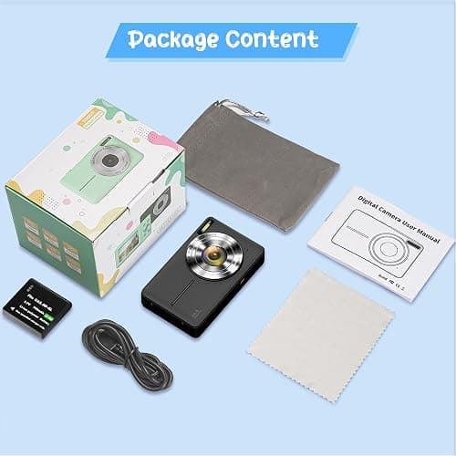 Digital Camera 1080P 44MP Vlogging Camera for Kids Teens, FHD Compact Portable Photo Camera with 2.4" Screen 16X Zoom, Anti-shake Mini Camera for Beginners Students Boys Girls-Black (No SD Card) thumbnail 7