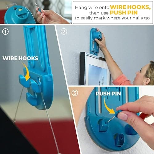 Go Hang It! Pro, All-in-One Picture Hanging Kit - Picture Leveling and Hanging Tool - Hang Sawtooth/Wire Hangers - Wall Hanging Kit and Level Tool - Hardware Case with 85-Piece Hanging Essentials thumbnail 6
