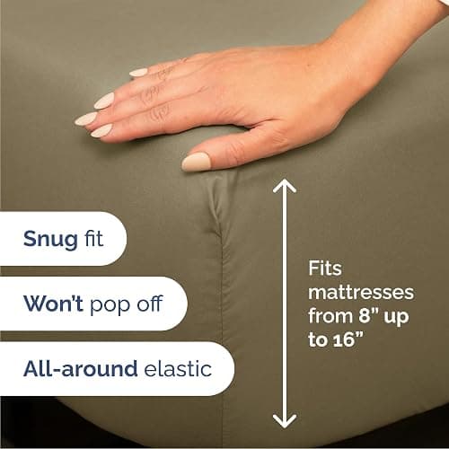 Queen Size 4 Piece Sheet Set - Comfy Breathable & Cooling Bed Sheets Set - Hotel Luxury Bedding for Women, Men, Kids, Teens, Boys & Girls - Deep Pockets, Ultra-Soft, Wrinkle Free - Oeko-Tex - Khaki thumbnail 3