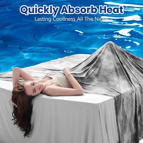 Topcee Cooling Throw Blanket for Night Sweats Decorative Tie Dye, Absorbs Heat to Keep Cool on Warm Nights, Q-Max 0.5 Cooling Blankets for Hot Sleepers, Cool Lightweight Sofa Throw Blanket (50"x70") thumbnail 2