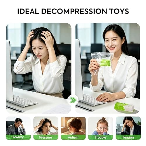 Elitevia Matcha Toast Food Squeeze Toys for Stress Relief | Silicone Squishy Stress Ball for Office Desk, Anxiety Relief Fidget Toy for Adults, Kawaii Food Design thumbnail 4