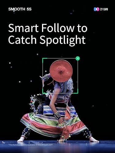 Zhiyun Smooth 5S Phone Gimbal, 3-Axis Smartphone Stabilizer with Built-in Fill Light, AI Face Tracking for iPhone and Android, YouTube TikTok Video, Gray thumbnail 3