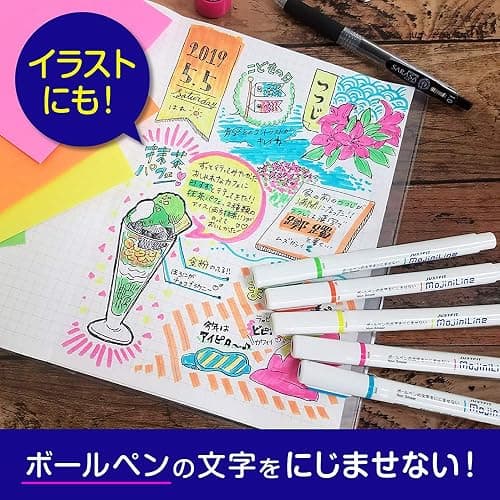 Zebra Highligher Just Fit Mojiniline, blurring proof for ballpoint pen wrinting (5 color set) WKS22-5C thumbnail 8