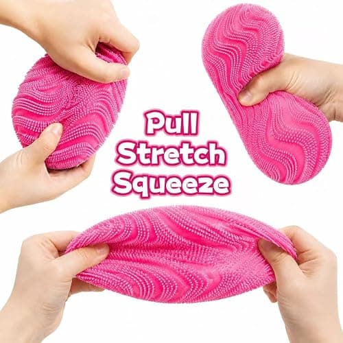 Fuzz Ball Squishy Stress Ball,Soft Fidget Squishy Fuzz Squeeze Ball for Adults,Anxiety Stress Relief Toys,Party Favors Gift for Adults (Pink Ball) thumbnail 4