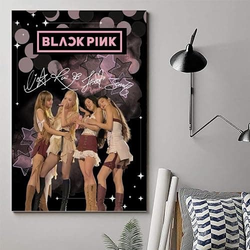 BELNQDHPO Blackpink Poster Music Band Kpop Korean Girl Group Vintage Cover Signed Für Zimmer, Ästhetische Leinwand-Wandkunst, Schlafzimmer-Dekor Posters 12x18inch(30x45cm) thumbnail 6