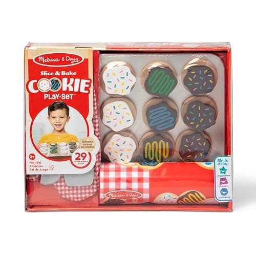 Melissa & Doug Slice and Bake Cookies Wooden Play Food Set With Toppings Pretend Cookies And Baking Sheet, Wooden Play Food Set, Toy Baking For Kids Ages 3+ thumbnail 3
