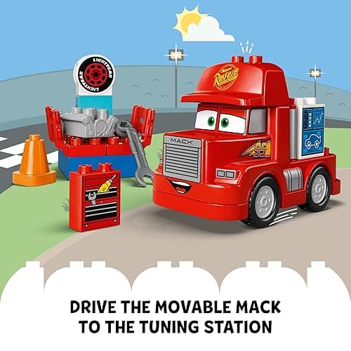 LEGO Disney Pixar Mack at The Race Cars Toys - Pixar Cars Birthday Gift for Toddlers, Preschool, Boys & Girls, Ages 2+ - Educational Building Toys Set - 10417 thumbnail 6
