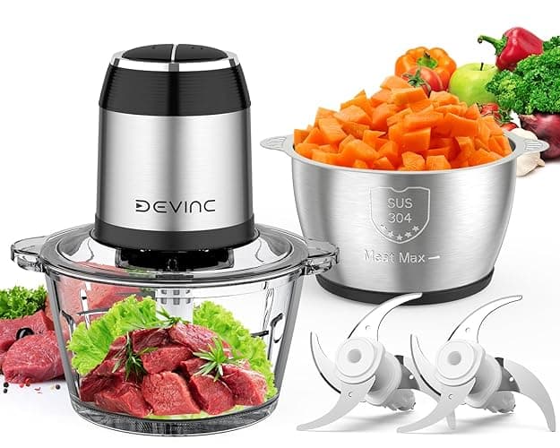Electric Food Chopper with 2 Bowls