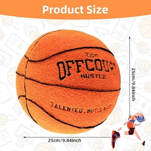 Cuscino da Basket in Peluche 3D, 25 cm - Morbido Decorazione 2024, Creativo per la Stanza - Regalo per Bambini Amanti del Basket thumbnail 3