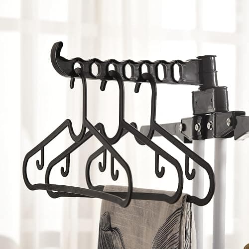 HOMCOM Séchoir étendoir à Linge, sur Roulette, 3 Niveaux, Pliable, avec Ailes latérales, Cadre en Acier, intérieure et extérieure, 73 x 64 x 177 cm, Noir Argent - 125x64x177cm - Argent thumbnail 8