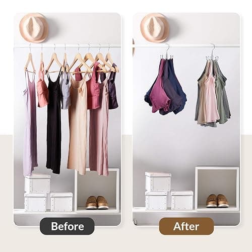 ZEDODIER Tank Top Hanger, Rotatable Bra Organzier for Closet, Max 24 Storage Capacity Sport Bra Holder, Metal Space Saving Closet Organizers and Storage, Silver - Silver - 1 Pack thumbnail 3