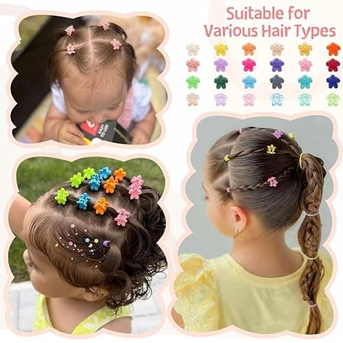 CÉLLOT 96 Pieces Little Baby Girls Hair Bangs Mini Hair Claw Clip Hair Pin Hair Accessories Clips for Girls,Teens, Kids, Toddlers Children(with Plastic Organizer Box) thumbnail 3