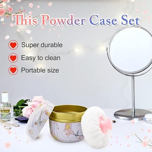 Large Powder Puff for Body with Container, Soft Powder Puff and Container for Talcum thumbnail 4