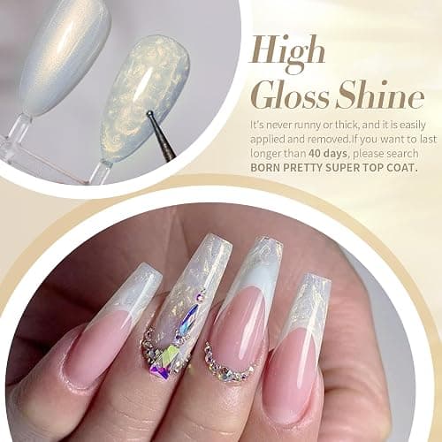 Born Pretty Vernis Gel Semi-Permanent Nacré, Vernis à ongles en Perle Spirale Rose Blanc Bleu Pearl Effet Sirène Brillant Vernis avec Fil UV LED Soak Off Nail Art, 7ML 6PCS - 7ml - Rose Blanc Bleu Perle 6pcs thumbnail 3