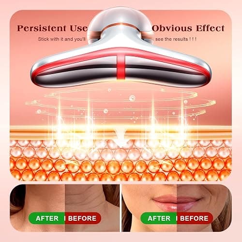 Pedete Facial Massager, 7 Colors Red Light Therapy for Face and Neck, Face Lift Device with 113°F Heating Vibration for Multi Skin Care thumbnail 4