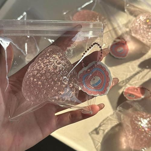 Handmade Strawberry Taba Squishy Toys, Cute Strawberry Squeeze Toys, Strawberry Squishies Fidget Toys, Big Taba Squishy Strawberry, Novelty Things Suitable for Office School (Glitter) thumbnail 2