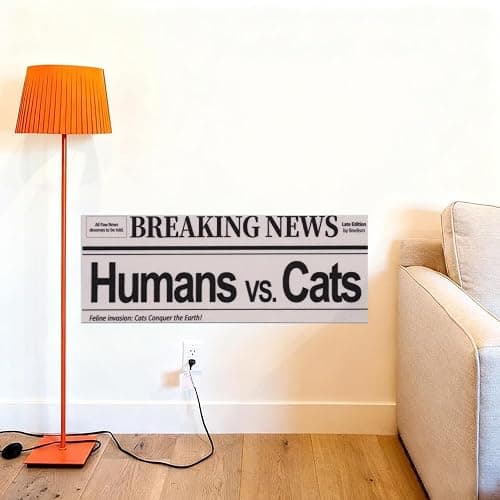 BNEKOLISM Wall Cat Scratcher for Indoor Cats - Reusable & Damage-Free Wall-Mounted Fabric Scratching, DIY for Furniture and Wall Protection (11.81''x31.50'', Humans vs Cats in a Battle) thumbnail 6