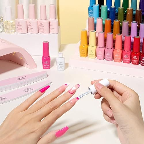 Beetles Winter Gel Polish Set – 36 Color Yellow Brown Pink Red Gel Polish Kit with Base Coat Glossy Matte Glitter Top Coat Soak Off UV LED Gel for Nail Art Manicure Salon DIY Gift for Women thumbnail 3