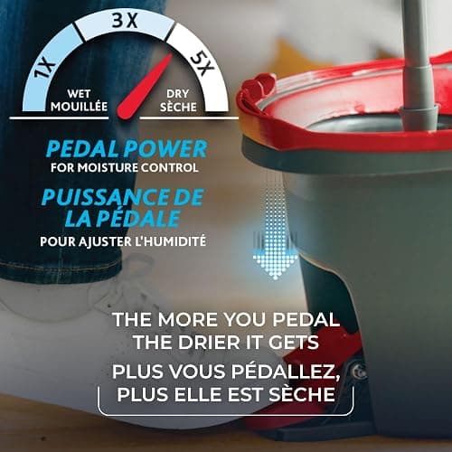 Vileda EasyWring Spin Mop & Bucket Floor Cleaning System with Power Mop Head | Hands-Free Wringing Mop Bucket | Extendable Handle | Safe on All Floor Types| Mop Refill Removes Tough Dirt and Grime thumbnail 3