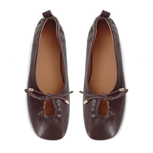 RJYLP Womens Bow Ballet Flats Cute Square Toe Lace Up Bow Mary Jane Flats Slip On Casual Mary Ballerina Shoes thumbnail 6