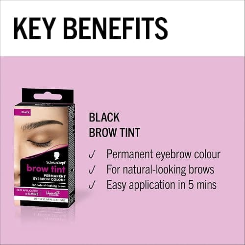 Schwarzkopf Brow Tint Black (10ml), Permanent Eyebrow Tint, Long-Lasting Intensity, Water- and Smudge-Proof, Easy Application Brow Tint for Up to 10 Applications, Vegan Formula thumbnail 2