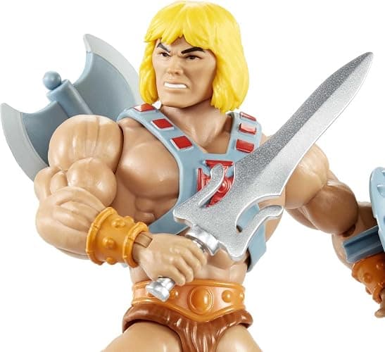 ​Masters of the Universe Origins Action Figure He-Man 5.5 Inch 1980s Motu TV Hero Toy, Detailed Design with Harness, Sword, Axe & Shield thumbnail 4