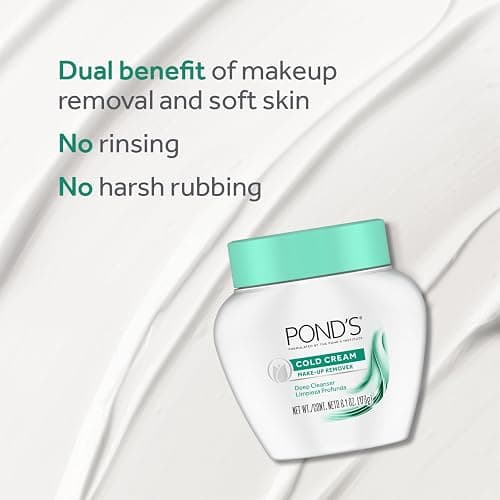 POND'S Cold Face Cream, Skin Care Facial Cleanser for All Skin Types, Deep Moisturizing Face Wash & Makeup Remover, 9.5 oz, 3 Pack thumbnail 5