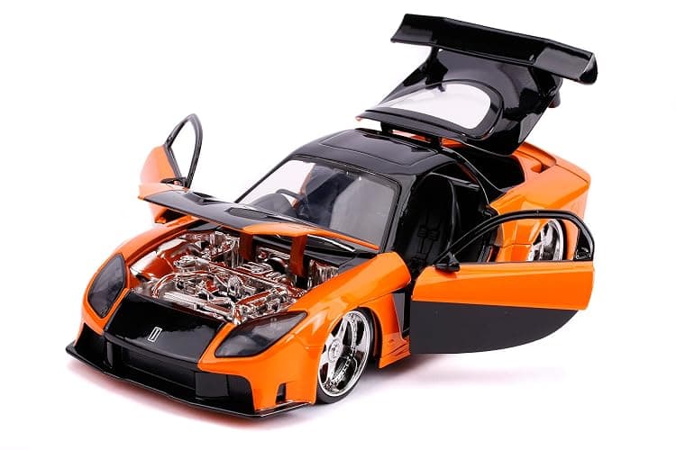 fast & furious han's mazda rx-7 1:24 die-cast vehicle thumbnail 3