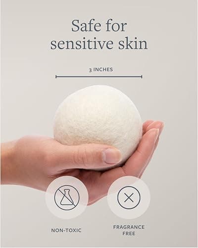 GroundLuxe Premium New Zealand Wool Dryer Balls - 6-Pack, 100% Organic, Hand-Felted, Reusable, Reduce Drying Time - Natural Fabric Softening, Wrinkle & Static Reduction thumbnail 6