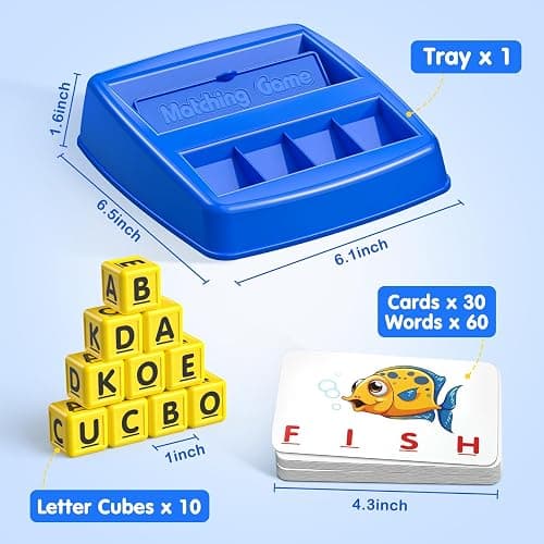 HahaGift Educational Toys for 3-5 Year Old Boy Girl Gifts, Matching Letter Learning Games Activities, Ideal Christmas Birthday Gift for Toddler Kids Age 3 4 5 6 7 Year Olds Boys Girls thumbnail 3